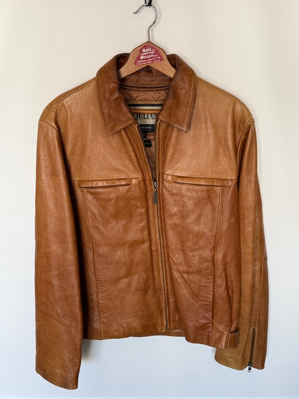 Vintage Brown Leather Zip Jacket M. Julian by Wilsons the Leather Experts